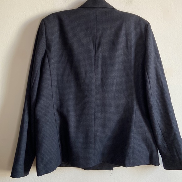 Dynamite Dark Navy Blue Checker Double Breasted Blazer - Picture 8 of 12
